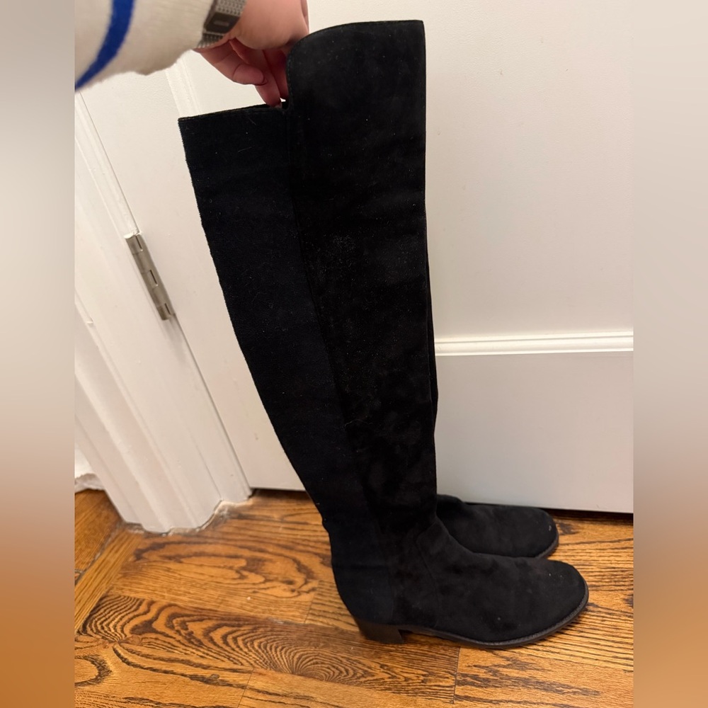 Stuart Weitzman Suede Black Over the Knee Boots